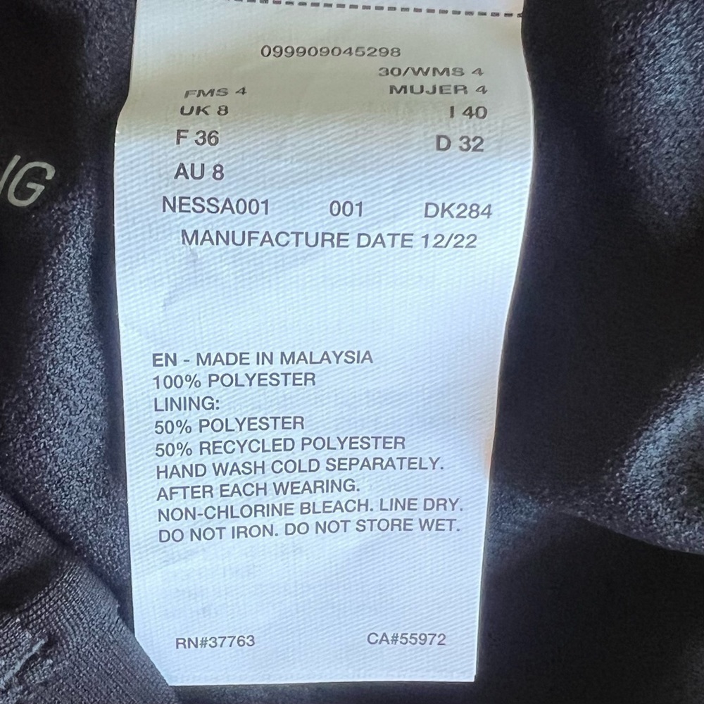 Nike NEW Women's Swim Fastback One Piece Black Swimsuit Size 4 - Picture 12 of 12